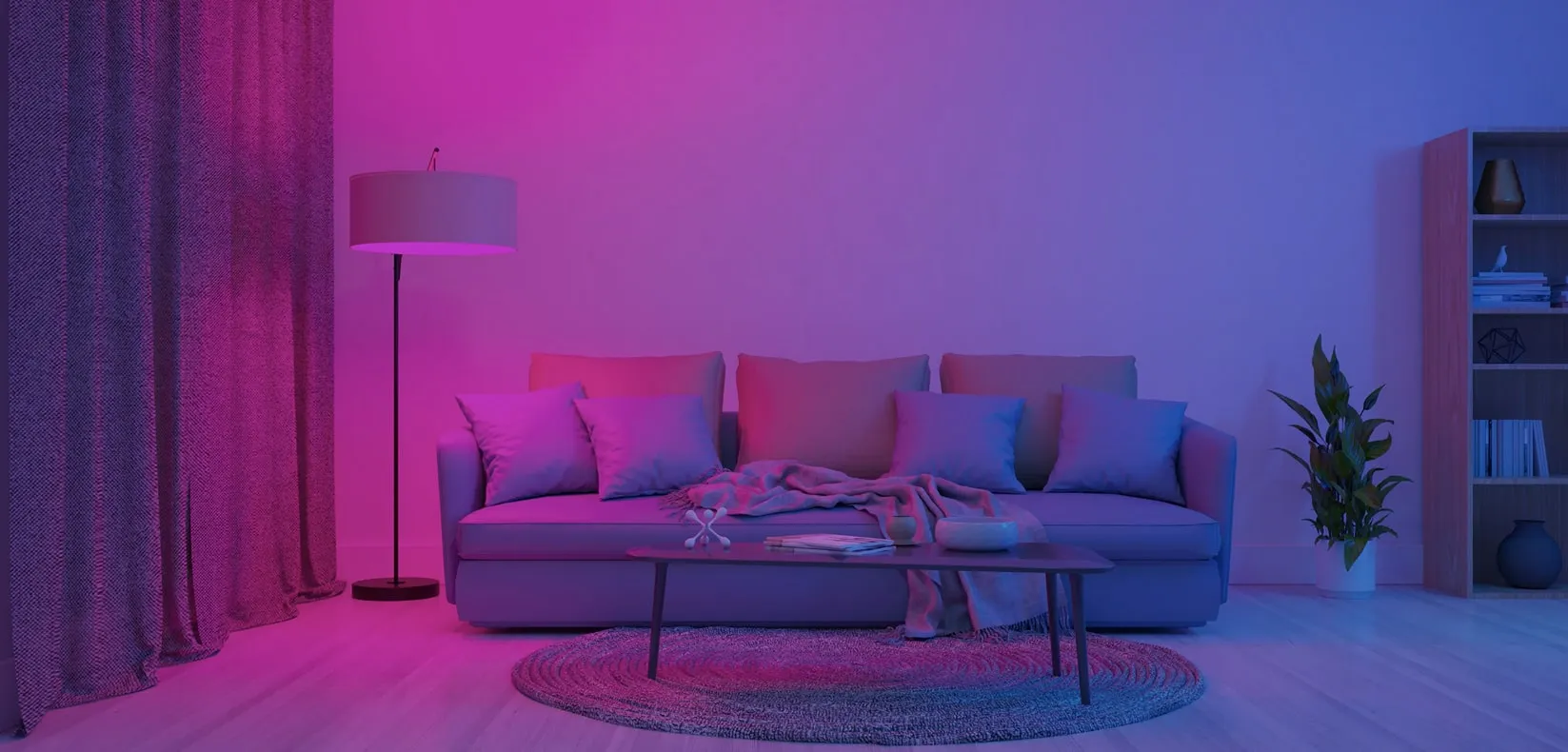 Smart living room with automated lighting